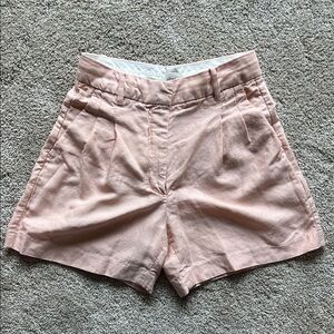 Aritzia Wilfred Light Pink Pleated Shorts
